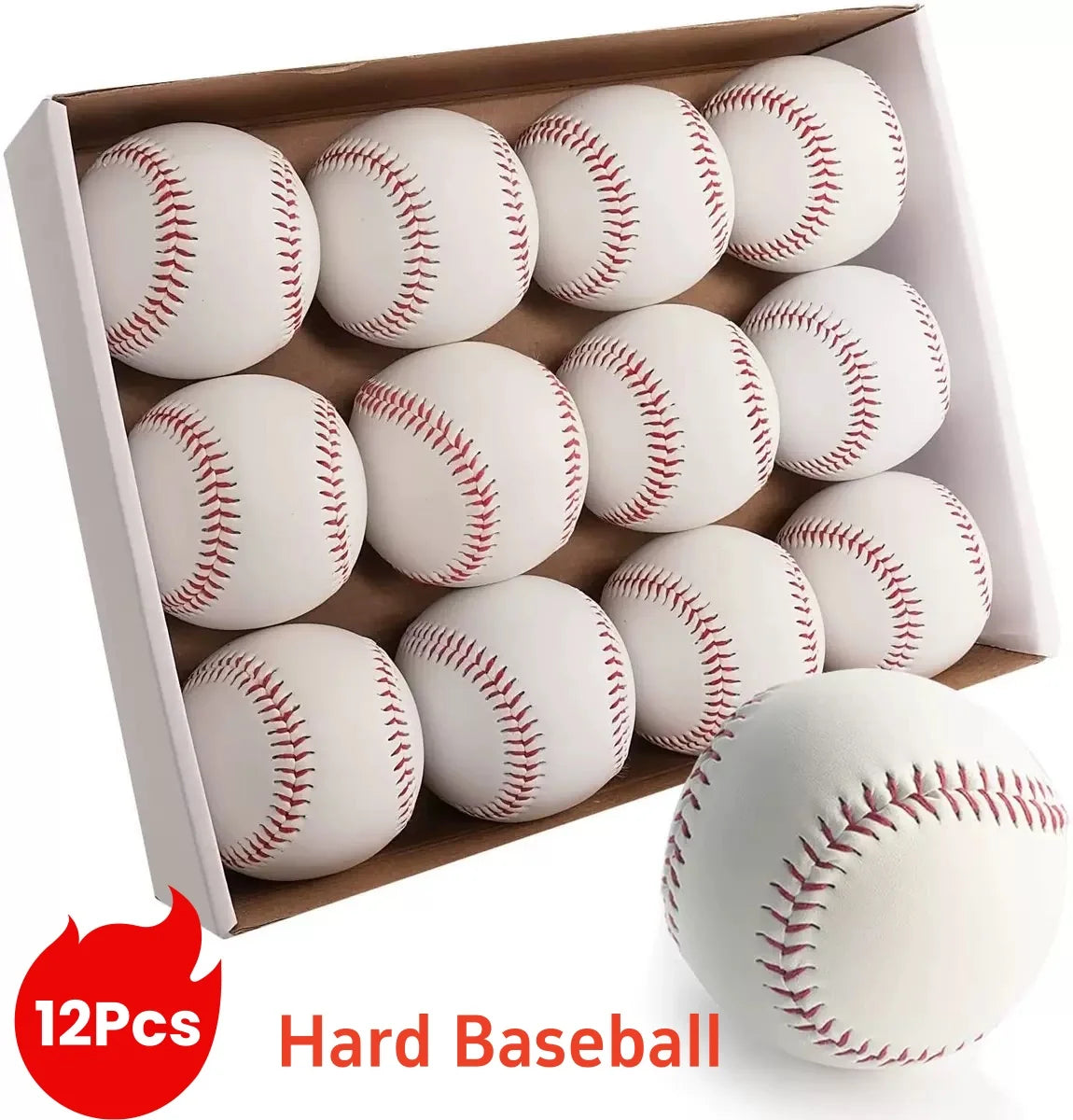 No. 9 Baseball Softball Hardball Training Handmade Balls Fitness Products White Safety Baseballs Men's Practice Team Game