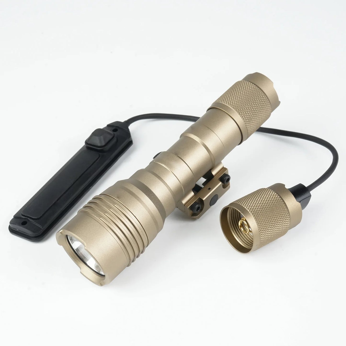 Tactical Flashlight Metal 900 Lumens Strobe Scout Light LED Dual Function Remote Pressure Switch 20mm Picatinny Rail
