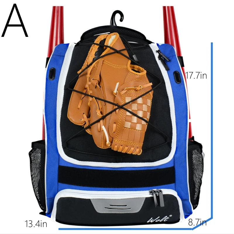 Baseball Softball Backpack with Shoes Compartment Outdoor Softball Bat Bag for Youth Adult Large Capacity Sports Shoulder Bag