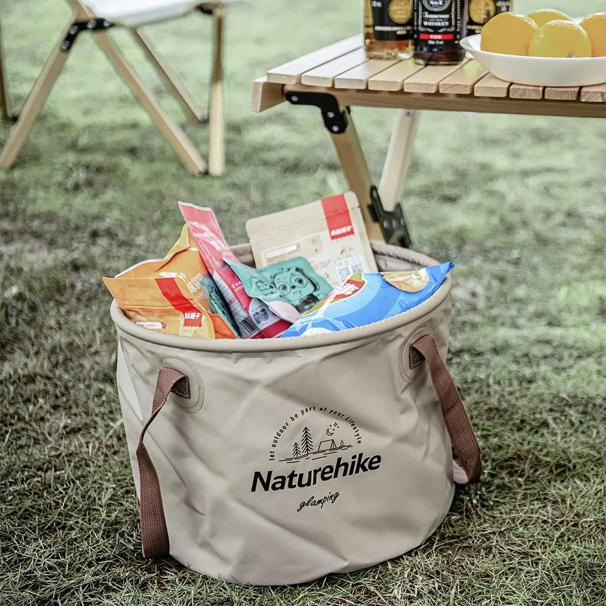 Naturehike Handheld Bucket Outdoor Foldable Waterproof Bucket Portable Multifunctional Travel Camping Fishing Storage Bucket