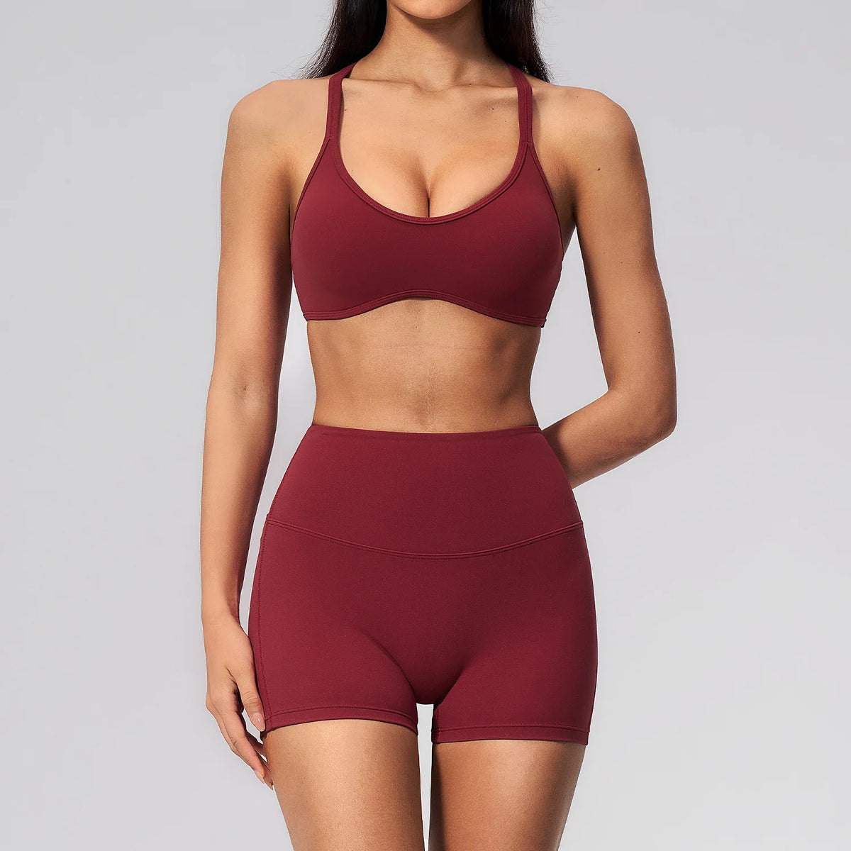 Yoga Set 2PCS Women Tracksuits Workout Clothes Sportswear Fitness High Waist Leggings Cycling Shorts Sport Suit Female Yoga Suit
