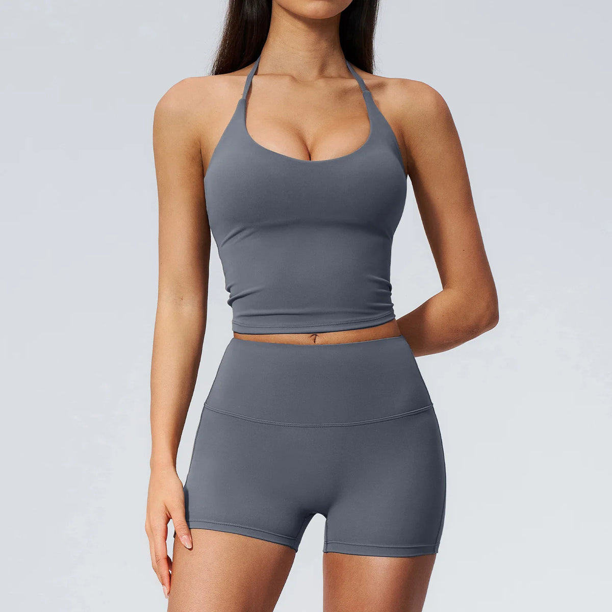 Yoga Set 2PCS Women Tracksuits Workout Clothes Sportswear Fitness High Waist Leggings Cycling Shorts Sport Suit Female Yoga Suit