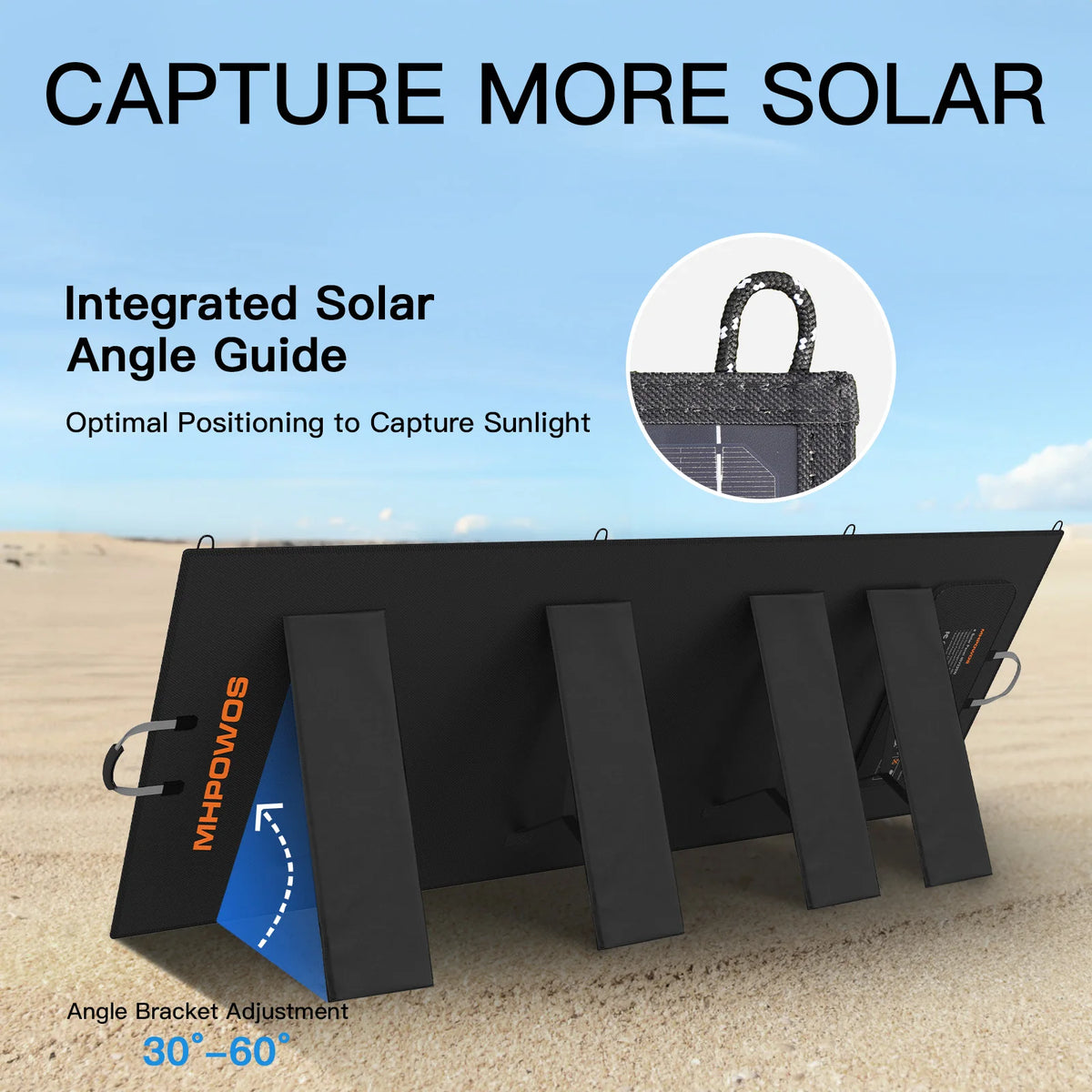 MHPOWOS 400W 220W 110W Lightweight Portable Solar Panel, Foldable Solar Panel for Outdoor Activities, IP67 Waterproof for RV